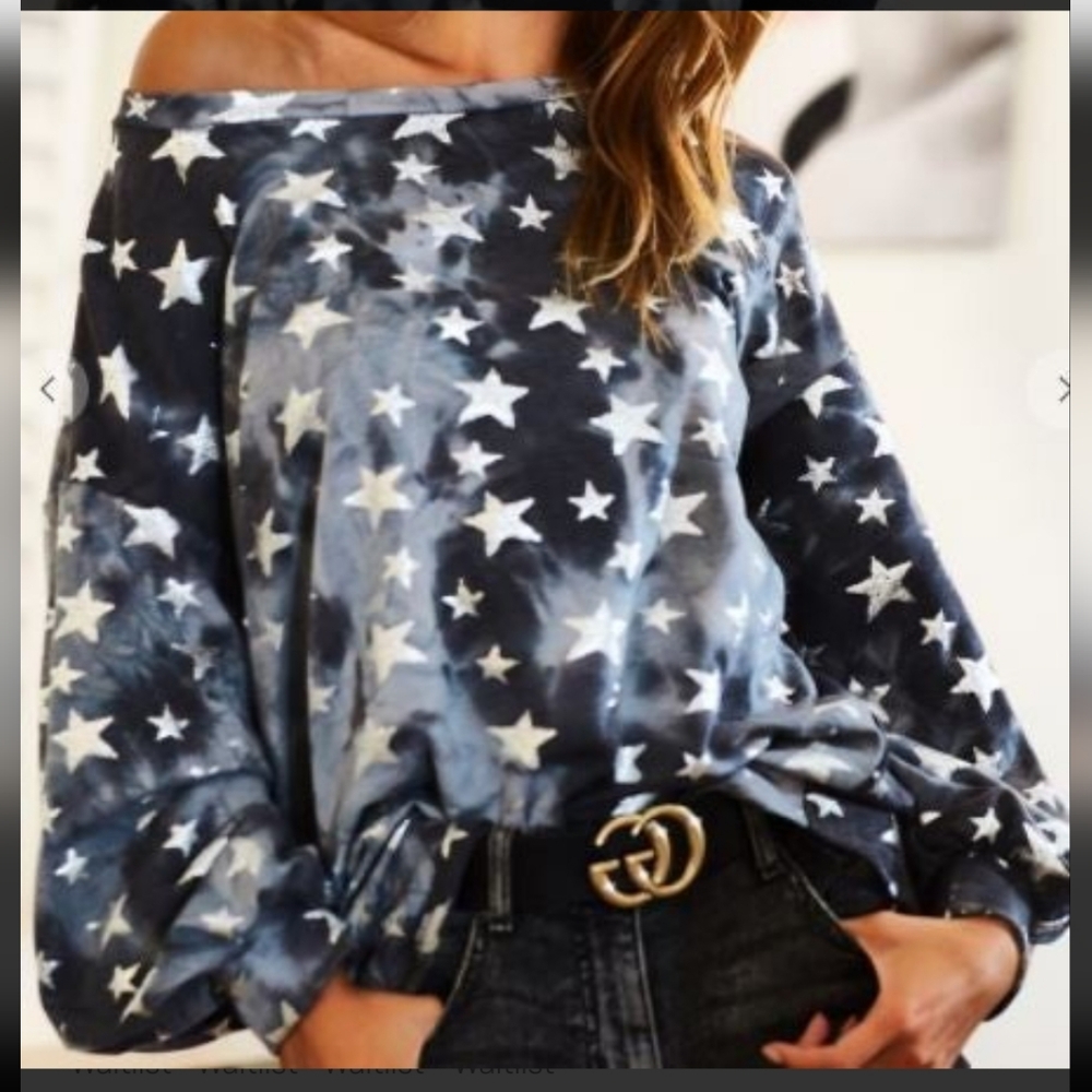 BiBi NWOT Silver Star Tie-dye Top